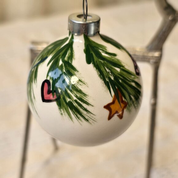 Vintage Suzi Long Hand Made, Hand Painted and Signed Porcelain XMAS Ornament - Picture 7 of 10